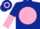 Dark blue, pink disc, halved sleeves, dark blue and pink hooped cap
