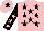 Pink, black stars, black sleeves, pink stars, pink cap, black star