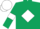 Dark green, white diamond, armlets and cap