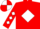 Red, white diamond, white diamonds on sleeves, quartered cap