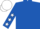 Royal blue, white stars on sleeves, white cap
