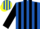 Royal blue,yellow & black stripes front & down sleeves,'dq' on front & back