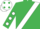 Emerald Green, White sash, Emerald Green sleeves, White spots, White cap, Emerald Green spots