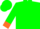 Green, orange 's' , orange cuffs