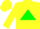 Florescent yellow, pink and green triangle