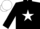 Black, white star, white and black chevrons on sleeves, white cap