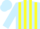 Light blue, three yellow stripes, light blue sleeves, light blue cap