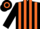 Black and Orange stripes, Black sleeves, hooped cap