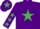 Purple, emerald green star, purple sleeves, emerald green stars, purple cap, emerald green star
