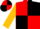 Red & black quarters, gold back, black corona eagle ranch, red, black & gold sleeves