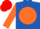 Royal blue, orange disc & sleeves, red cap