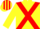 Yellow, red cross sashes, striped cap