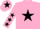 Pink, Black star, Pink sleeves, Black stars, Pink cap, Black star