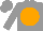 Grey, orange disc, grey cap