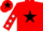 Red, black star, red sleeves, white stars, red cap, black star