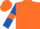 Orange, royal blue sleeves, orange armlets