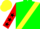 Green, yellow sash, red sleeves, black stars, red and yellow cap