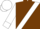 Chocolate, white sash, white cuffs on sleeves, white cap