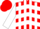 Red, white stripes, white chevrons, white stripes on sleeves, red cap
