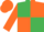 Emerald Green and Orange (quartered), Orange sleeves and cap