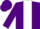 Purple, white panel, purple cap