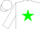 White body, green star, white arms, white cap
