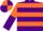 Purple & orange hoops, orange & purple halved sleeves, orange & purple quartered cap