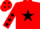 Red, black star, black stars on sleeves, red cap, black diamonds