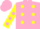 Pink, yellow spots, yellow sleeves, pink spots