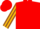 Red, gold 'g' and horseshoe, brown whip, gold horseshoe stripe on sleeves