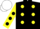 BLACK, YELLOW spots, YELLOW sleeves, BLACK spots, WHITE cap