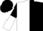 White & black halved, sleeves reversed, black cap