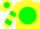Yellow, yellow 'h' on green ball, green bars on sleeves