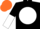 Black, White disc, halved sleeves, Orange cap