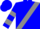 Blue, gray sash, gray bars on sleeves