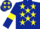 Dark blue, yellow stars, armlets and stars on cap