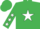 EMERALD GREEN, white star & stars on sleeves, emerald green cap