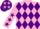Pink and purple diamonds, pink sleeves, purple stars and cap