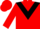 Red, black triangular panel, black 'sw', red cap