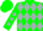Green, silver diamonds, silver diamonds on sleeves