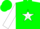 Green, green 'p' on white star, green stars and '$'s on white sleeves , green cap