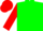 Green, golden horseshoe, red 'bm', red sleeves, green and red cap