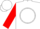White, red 'm' inside white framed circle, red 'moreland' on sleeves