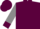 Maroon, grey ''am'', maroon cuffs on grey sleeves, maroon cap
