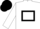 White, Black hollow box, Black cap