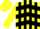 Yellow and black stripes, black chevrons, yellow sleeves