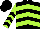 Black, lime chevrons, black chevrons on lime sleeves, black cap