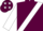 Maroon, white sash & sleeves, white stars on cap