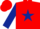 Red, Dark Blue star and sleeves