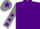 Purple, grey sleeves, purple stars, grey cap, purple star